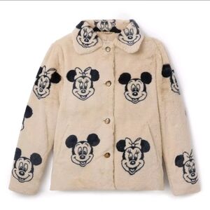 Mickey and Minnie Mouse Faux Fur Jacket for Women